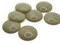 6 30mm Muted Green with White Speckles Vintage Lucite Cabochons